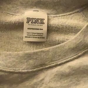 Fleece crew neck crop sweater